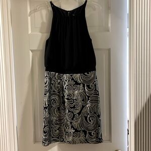 Laundry black party dress w/ silver sequins. Size 2.  Excellent condition